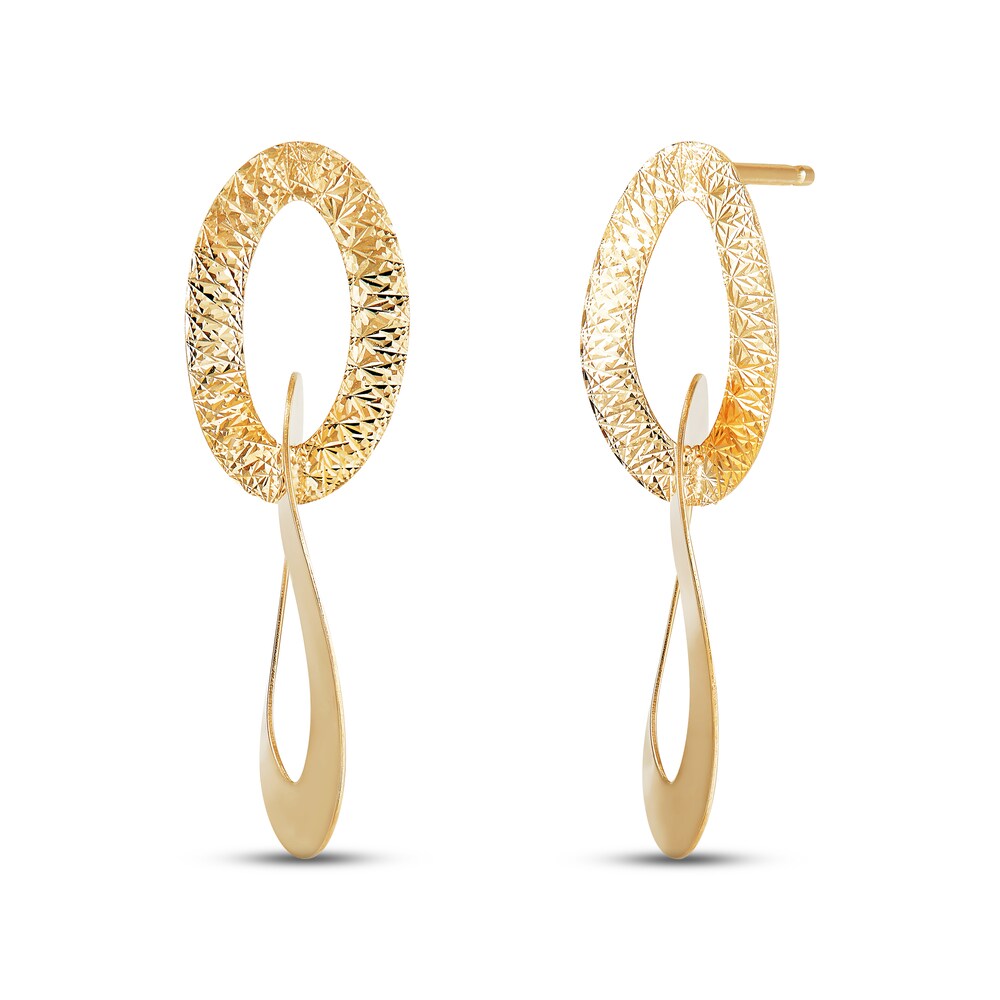 Italia D'Oro Oval Link Drop Earrings 14K Yellow Gold YLrYusSO