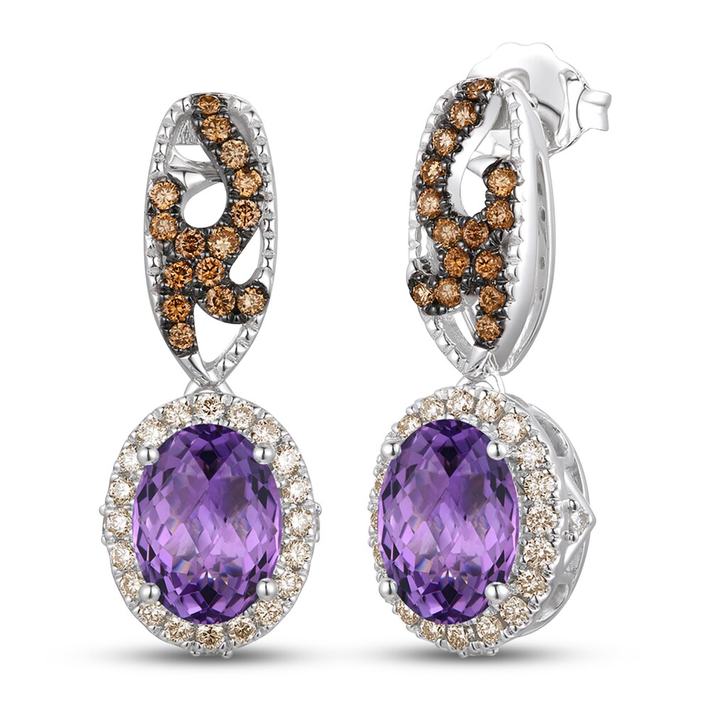 Le Vian Natural Amethyst Earrings 1/2 ct tw Diamonds 14K Vanilla Gold YP6YKnGx