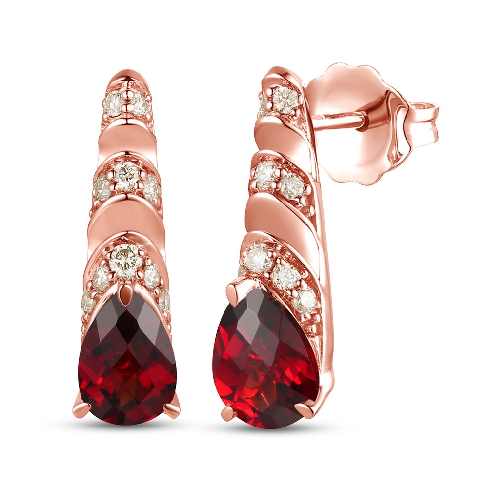 Le Vian Natural Rhodolite Garnet Earrings 1/8 ct tw Diamonds 14K Strawberry Gold YaYIvX3j