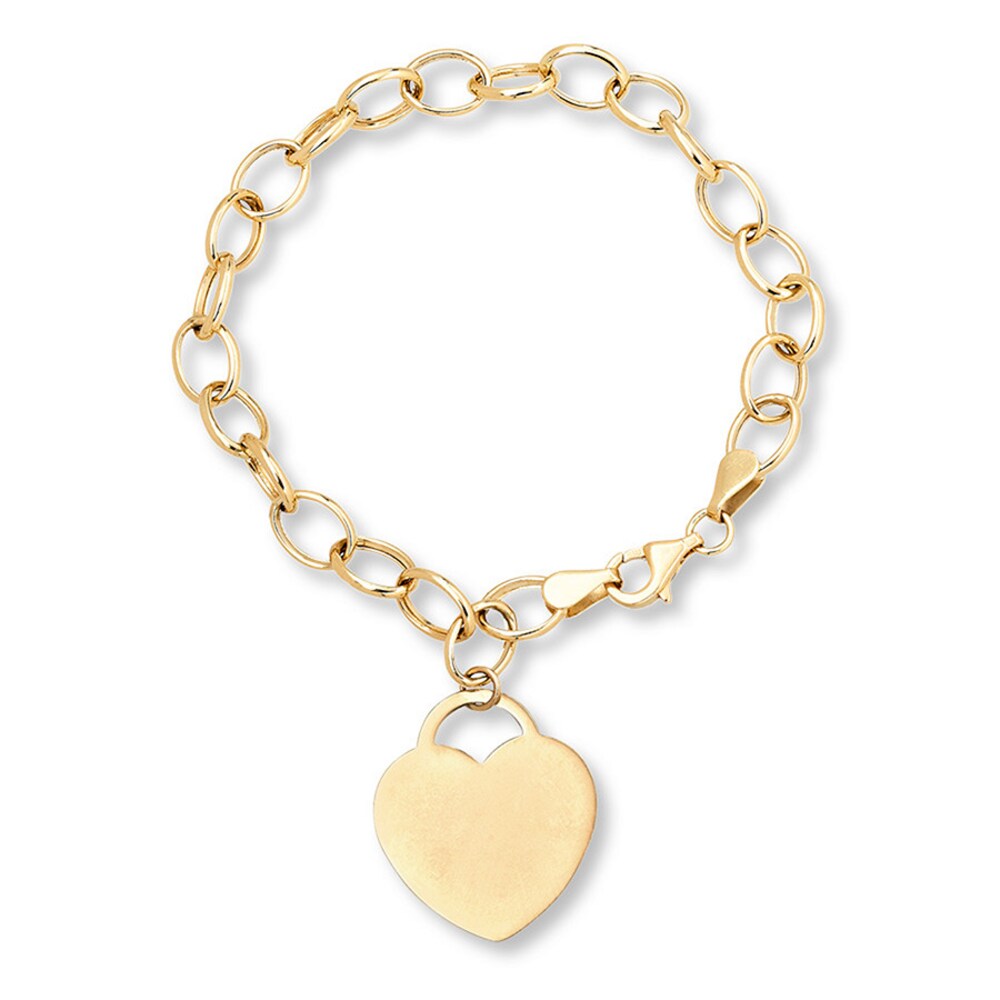 Dangle Heart Bracelet 10K Yellow Gold 7.5 Length Yih5KEZo
