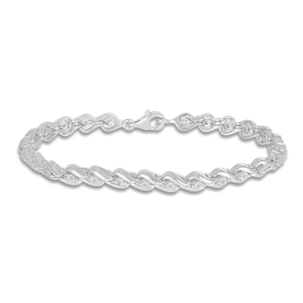 Diamond Bracelet 1/10 ct tw Round-cut Sterling Silver Yiiqko3L