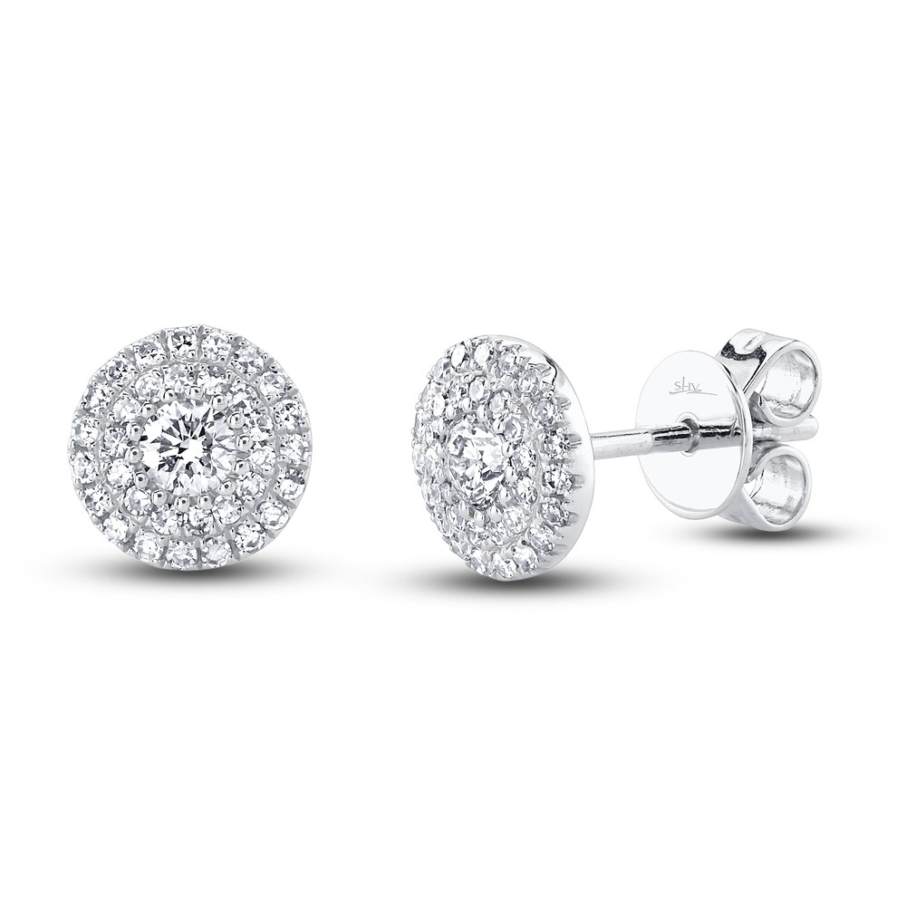 Shy Creation Diamond Stud Earrings 1/3 ct tw Round 14K White Gold SC55013378 YpH6w1d5