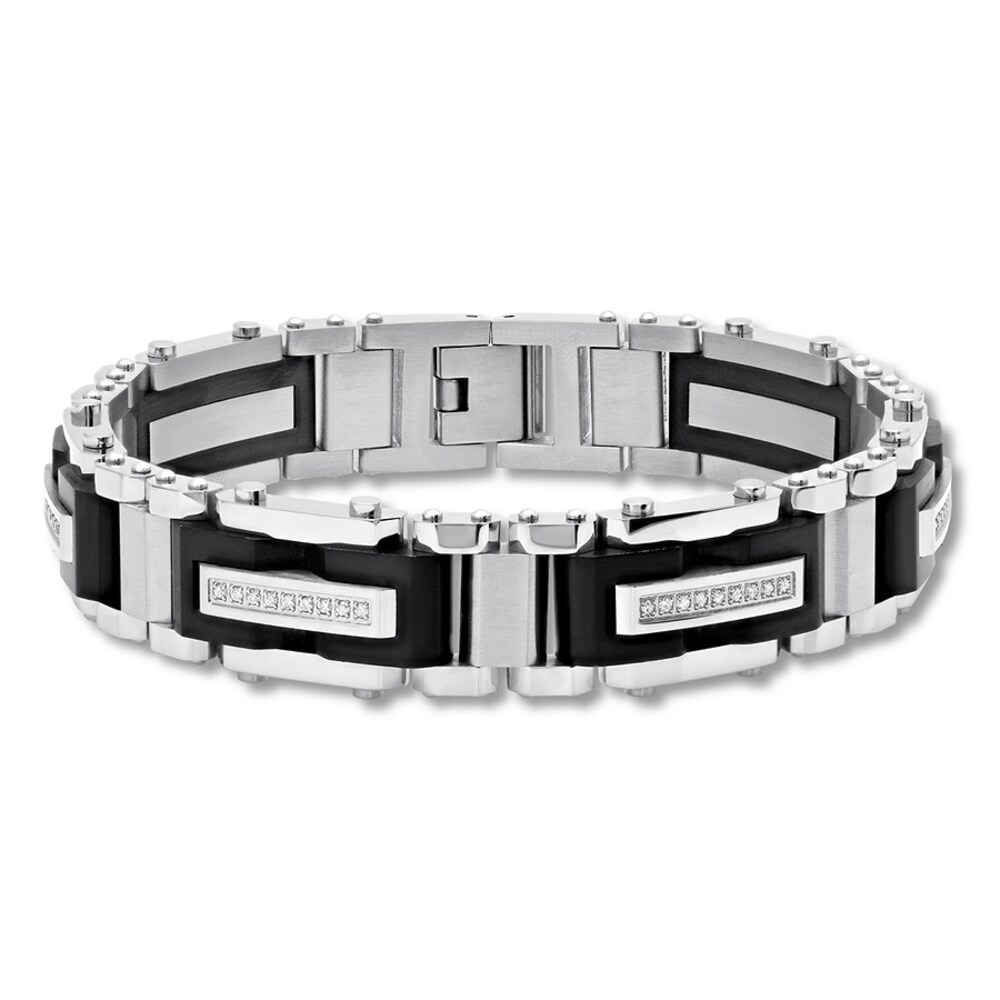 Men's Diamond Bracelet 3/8 ct tw Stainless Steel/Ion-Plating Ypv7E5bn