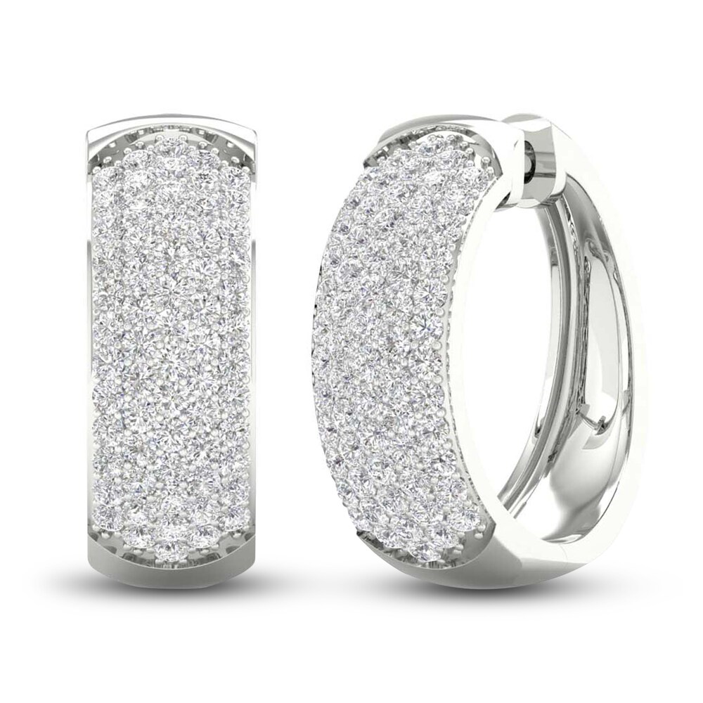 Lab-Created Diamond Earrings 2 ct tw Round 14K White Gold ZBEwq5Bx