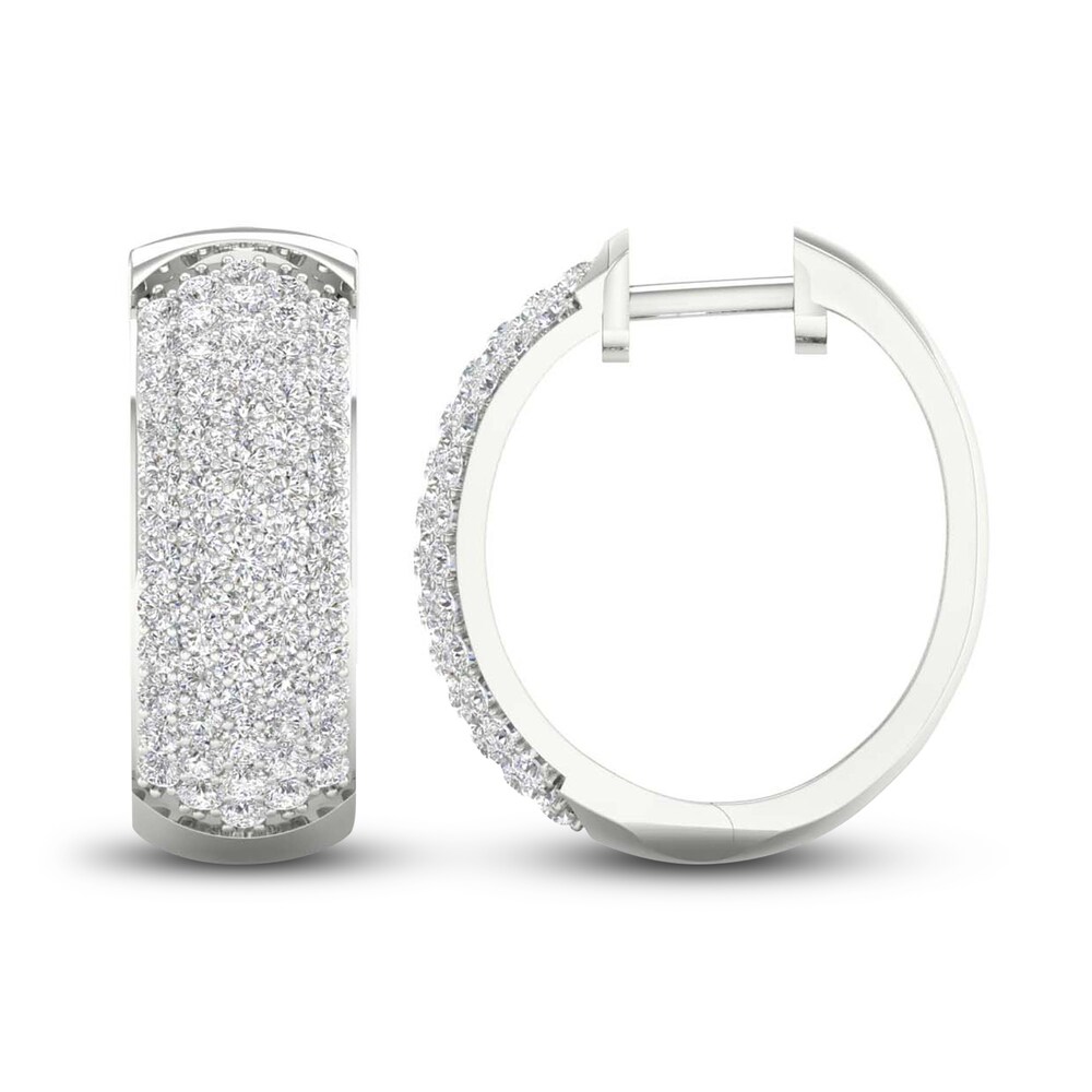 Lab-Created Diamond Earrings 2 ct tw Round 14K White Gold ZBEwq5Bx