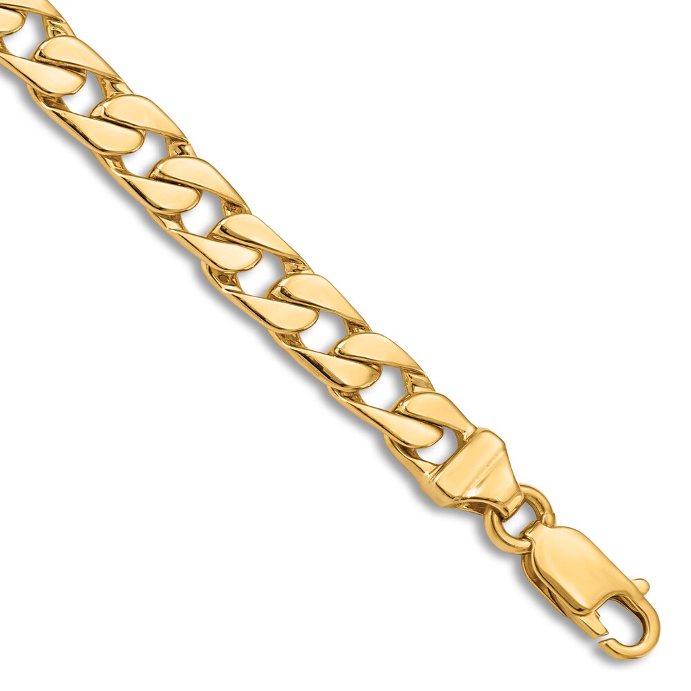 Men's Fancy Curb Link Bracelet 14K Yellow Gold 8" 6.5mm ZMkamVsS