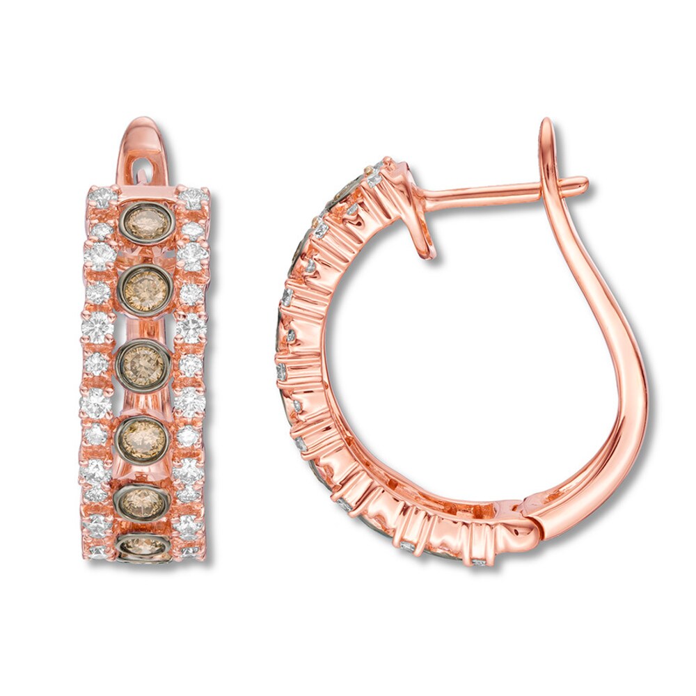 Le Vian Diamond Hoop Earrings 7/8 ct tw 14K Strawberry Gold ZNZtT5u1