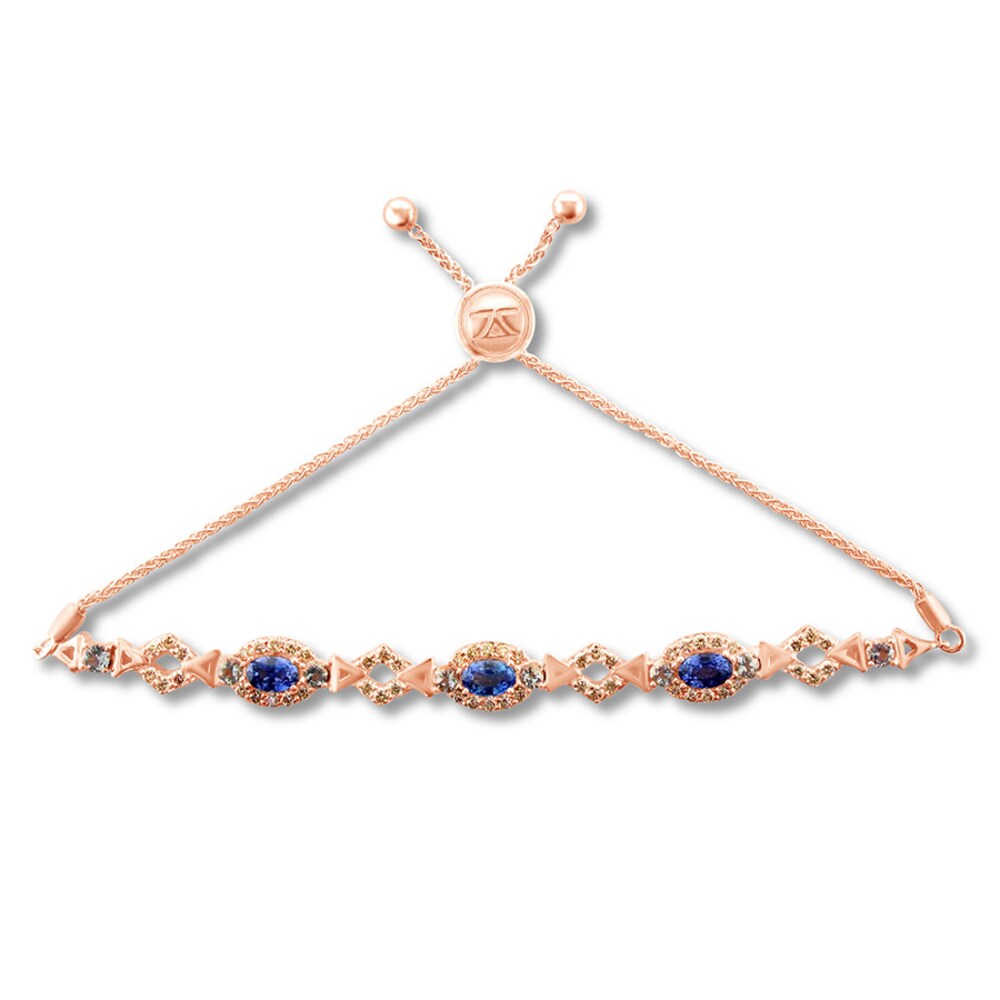 Le Vian Sapphire Bolo Bracelet 1-1/2 ct tw Diamonds 14K Strawberry Gold ZSOonKLB