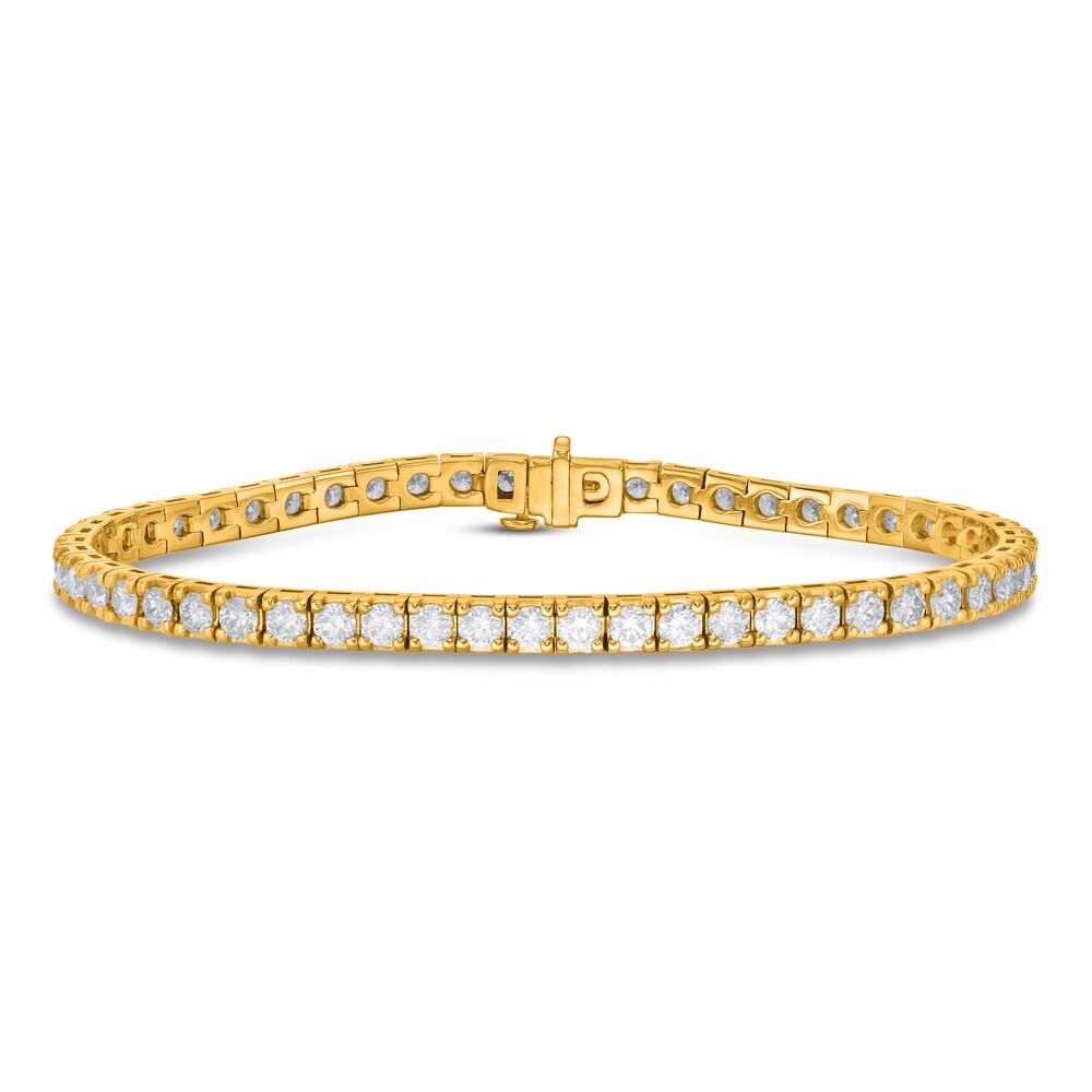 Lab-Created Diamond Tennis Bracelet 5 ct tw Round 14K Yellow Gold ZX8bVp8Z