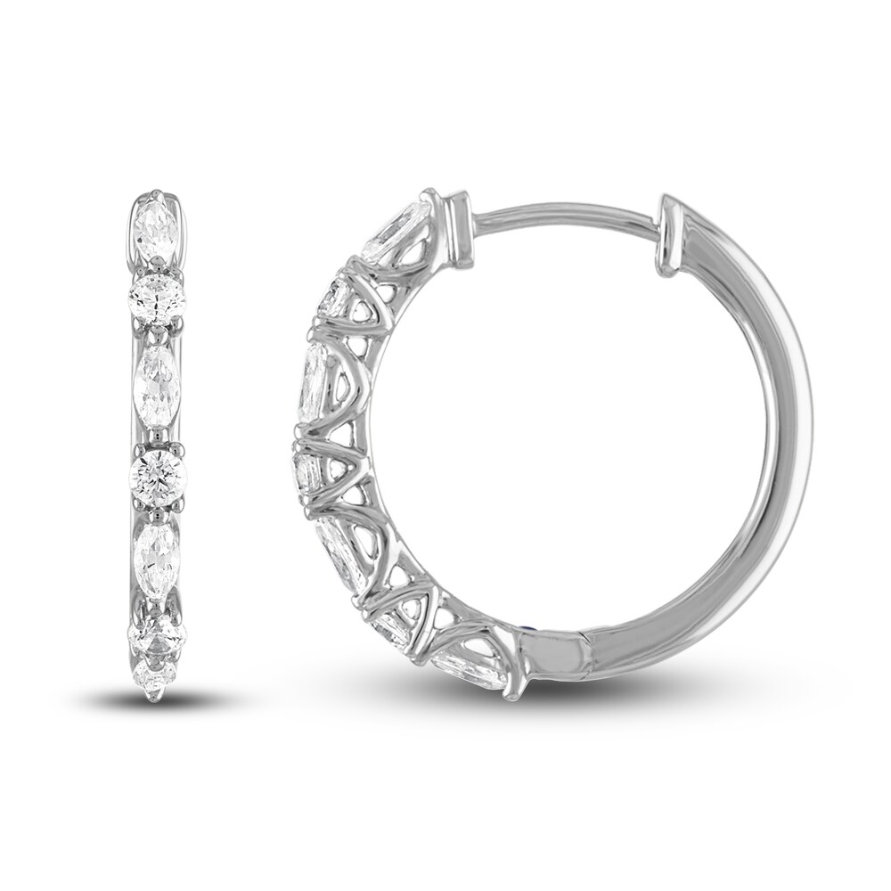 Vera Wang WISH Diamond Hoop Earrings 1/2 ct tw Round 10K White Gold ZeV1ncFw