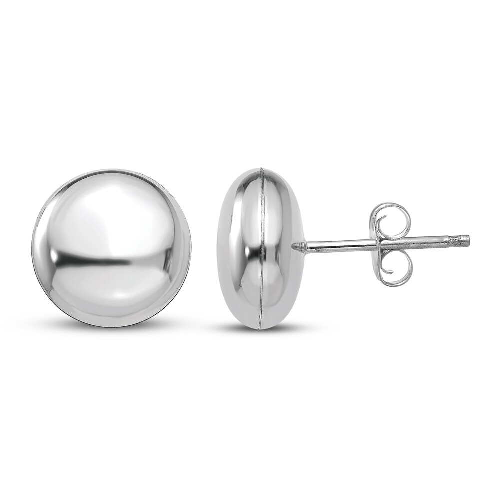 Button Stud Earrings 14K White Gold Zi2d4Ilh