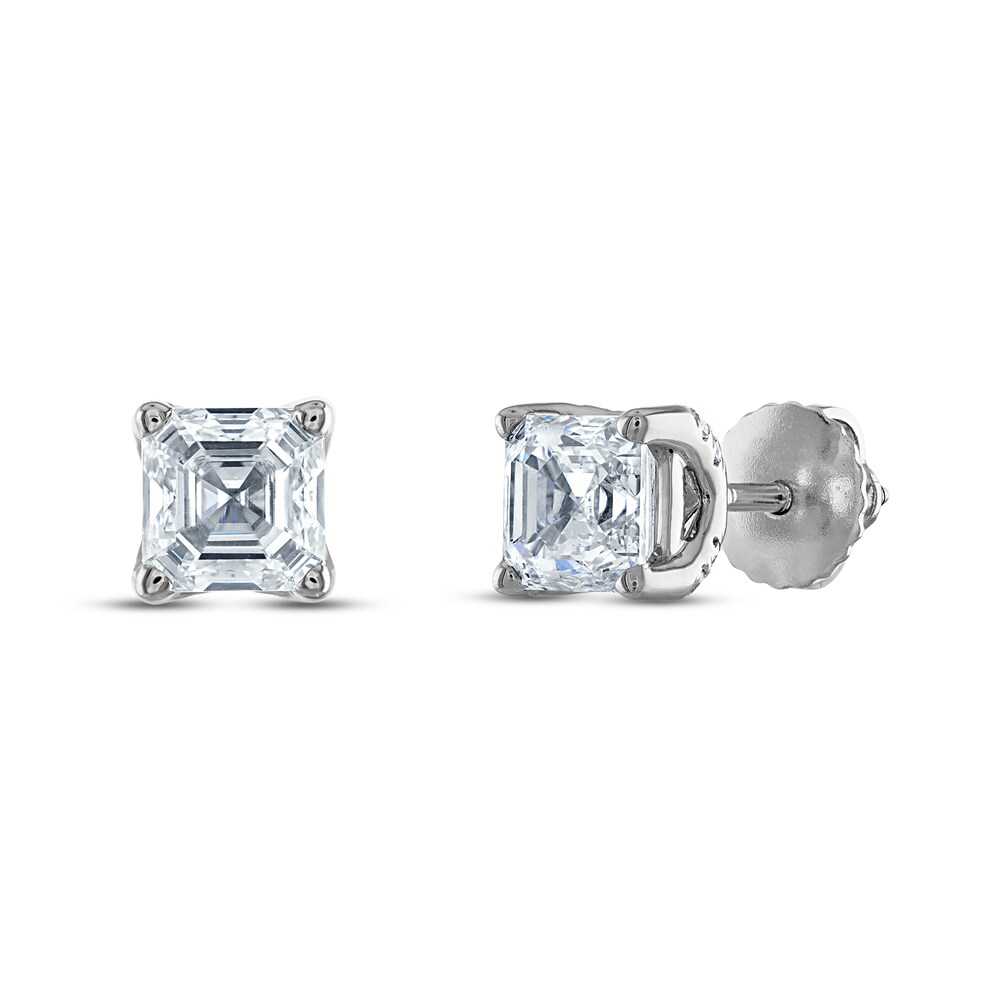 Royal Asscher Diamond Solitaire Stud Earrings 1-1/2 ct tw Asscher-Cut 14K White Gold (SI2/I) Zi5PIdgh
