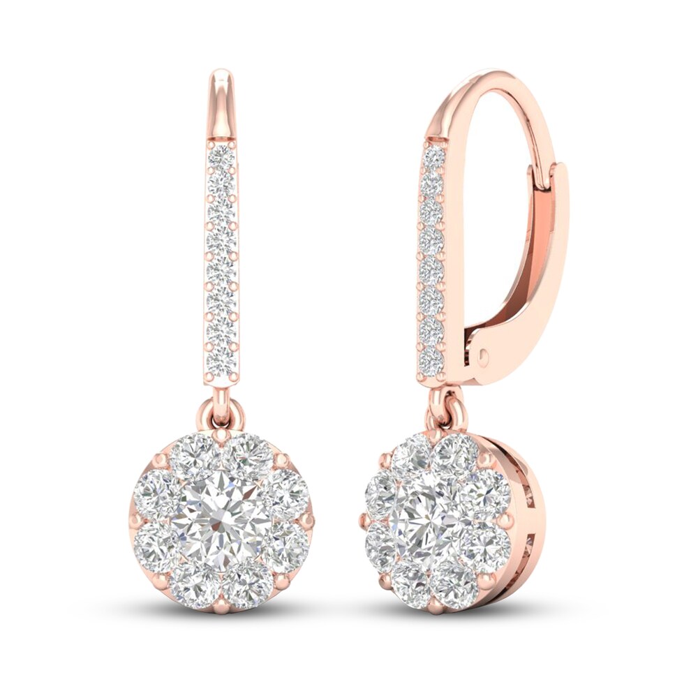 Diamond Earrings 1 1/10 ct tw Round 14K Rose Gold ZizBb9IY