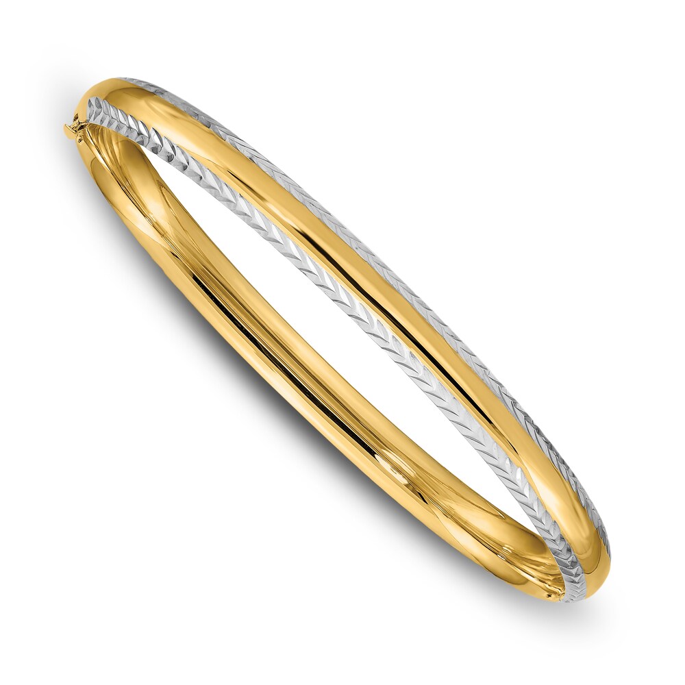 Hinged Bangle Bracelet 14K Yellow Gold 7.5" Zmpmd1kv