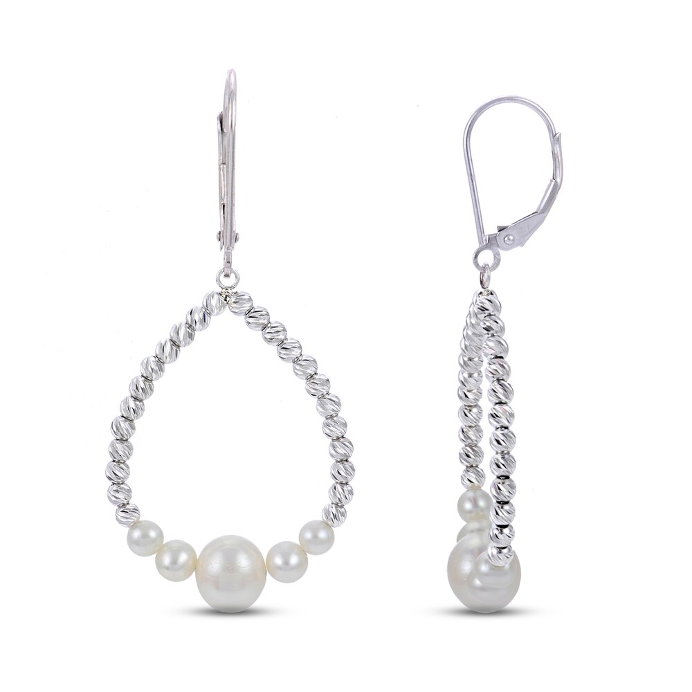 Cultured Freshwater Pearl Bead Drop Earrings Sterling Silver ZpeCUHfL