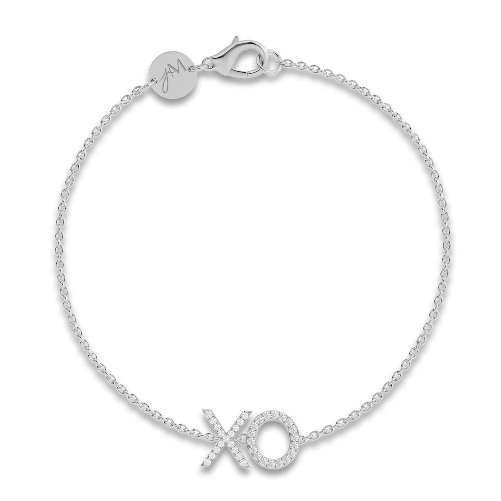 Juliette Maison Diamond Station Name Bracelet 1/4 ct tw Round 10K White Gold ZrNiZI0p