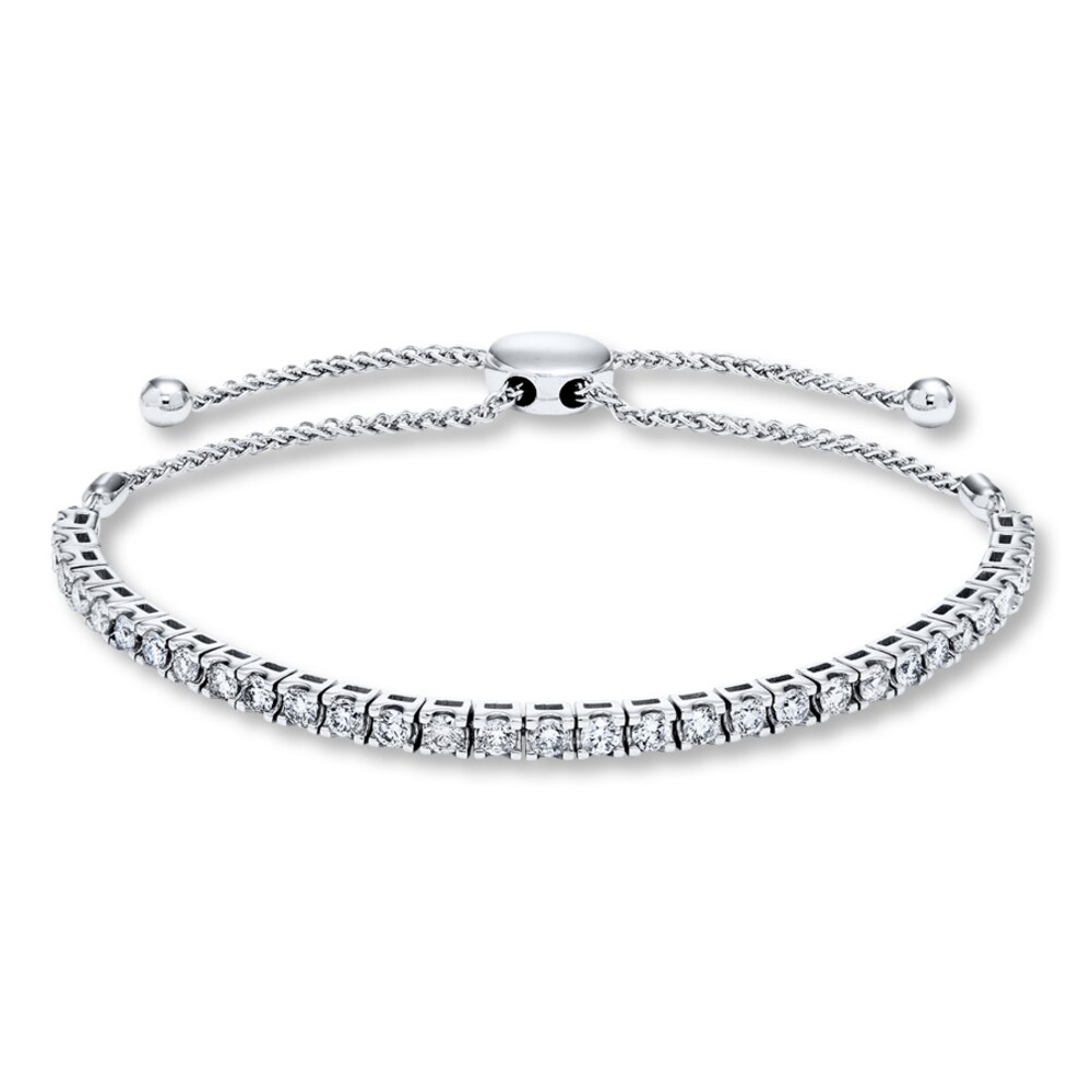 Diamond Bolo Bracelet 2 ct tw Round-cut 14K White Gold ZuqGe21G