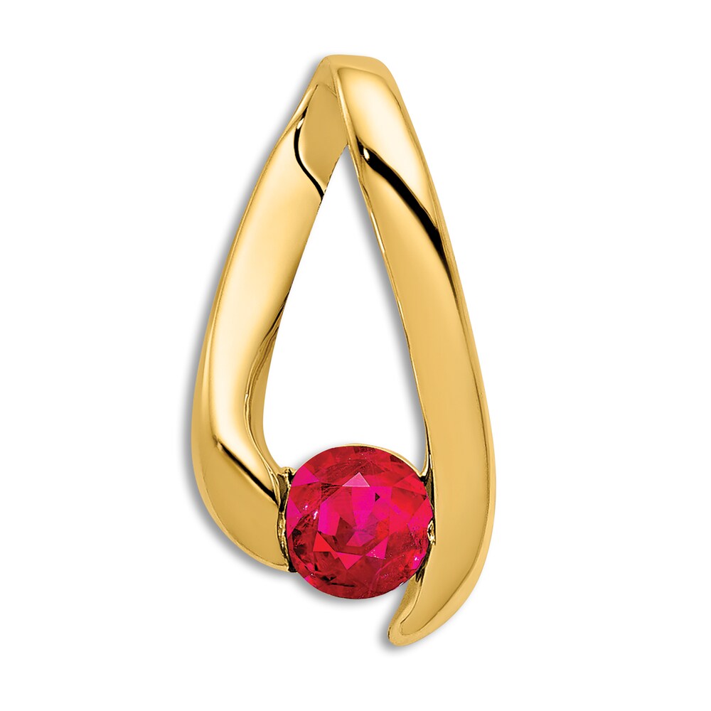 Natural Ruby Pendant Charm 14K Yellow Gold a1m0vOTN
