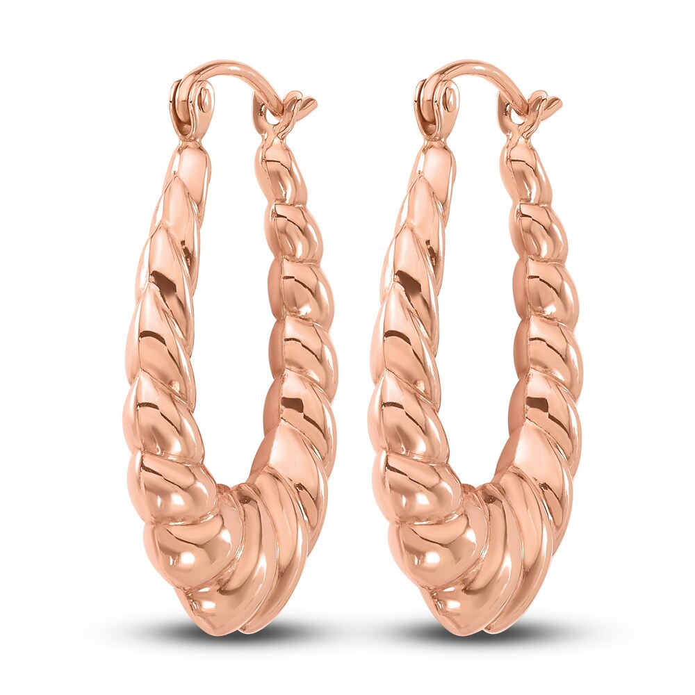 Twisted Hoop Earrings 14K Rose Gold a8tJNWXk
