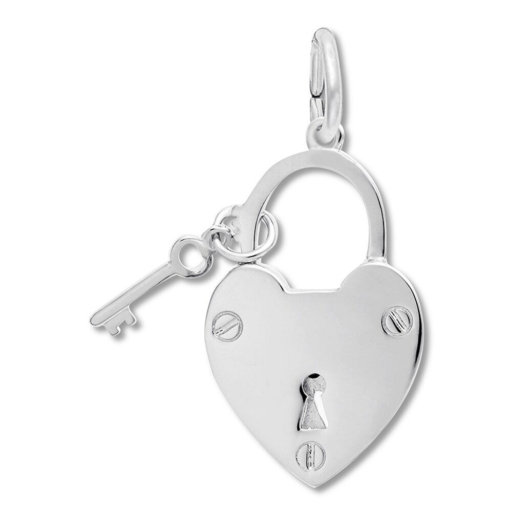 Heart Lock & Key Charm Sterling Silver aCUJHK74