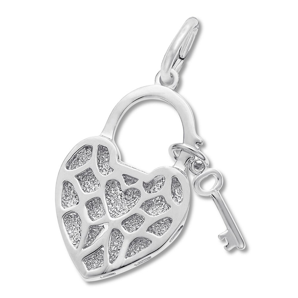 Heart Lock & Key Charm Sterling Silver aCUJHK74