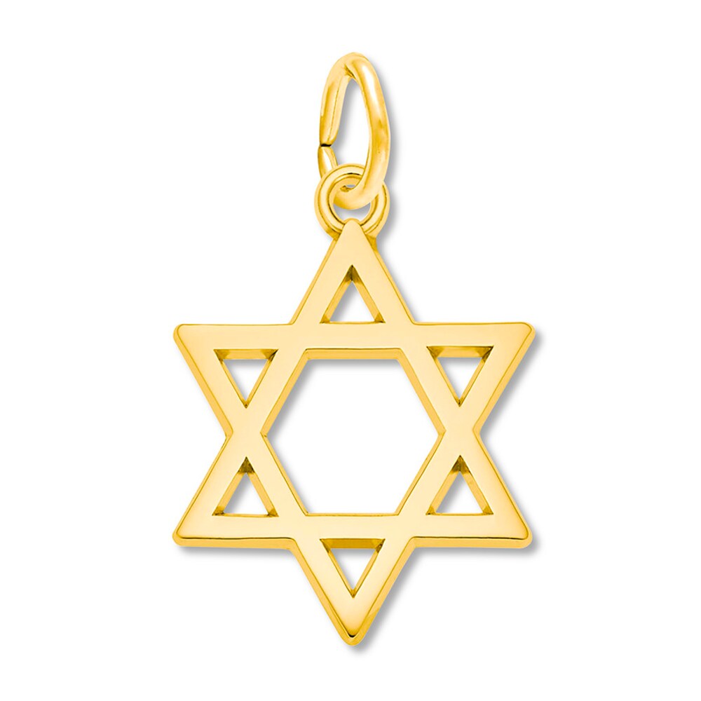 Star of David Charm 14K Yellow Gold aIpsKX56