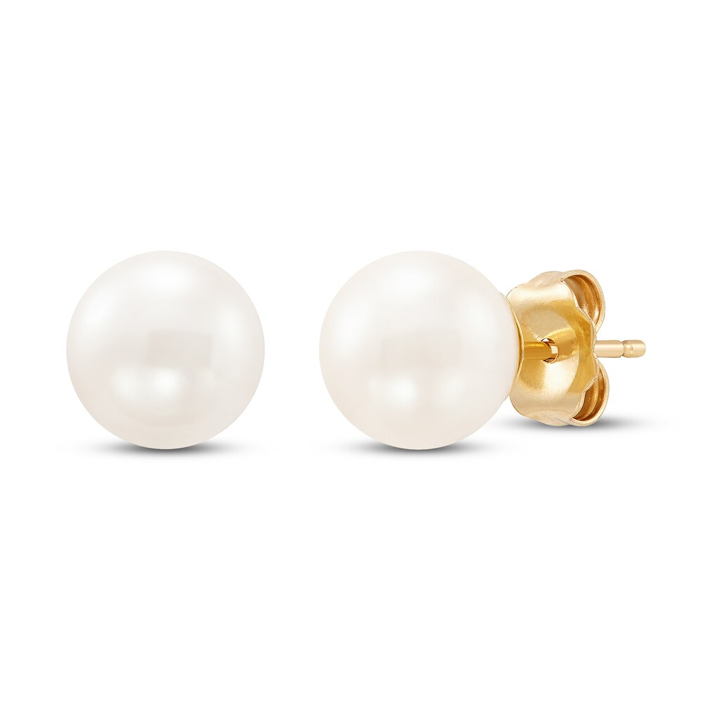 Cultured Pearl Stud Earrings 14K Yellow Gold 8.5mm aWEzu1Rd