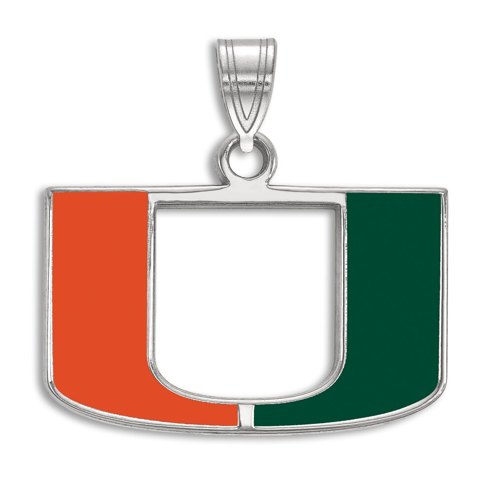 University of Miami Enamel Charm Sterling Silver ajv0QjSF [ajv0QjSF]