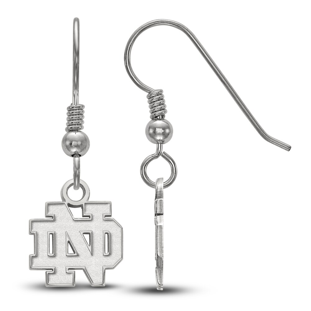 Notre Dame University Dangle Earrings Sterling Silver avXmrg6N