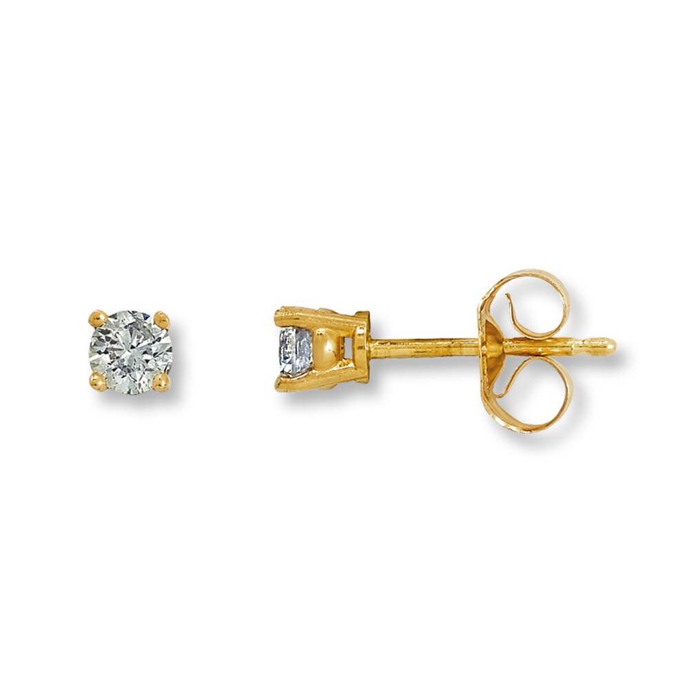 Diamond Earrings 1/4 ct tw Round-cut 14K Yellow Gold (I2/I) bDuqRTot