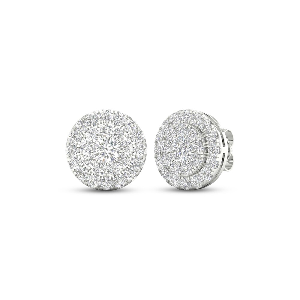 Lab-Created Diamond Stud Earrings 2 ct tw Round 14K White Gold bE0hp1cK