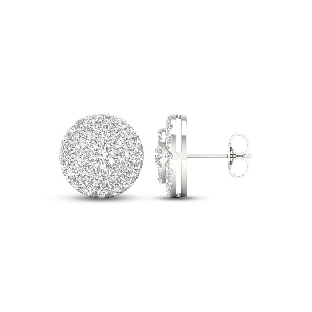 Lab-Created Diamond Stud Earrings 2 ct tw Round 14K White Gold bE0hp1cK