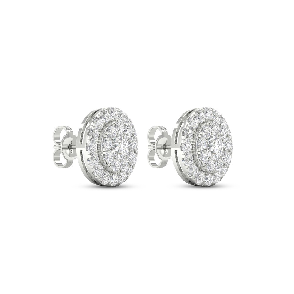 Lab-Created Diamond Stud Earrings 2 ct tw Round 14K White Gold bE0hp1cK