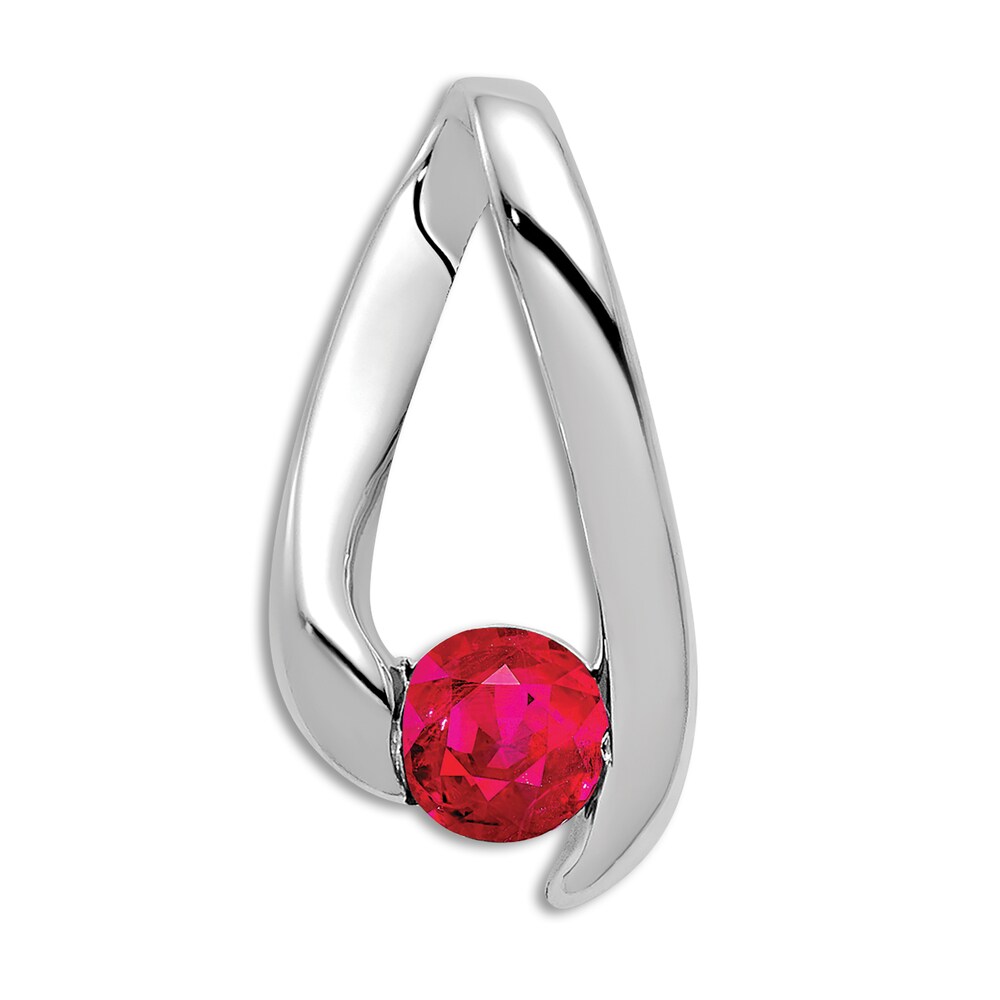 Natural Ruby Pendant Charm 14K White Gold bIngHwSp [bIngHwSp]