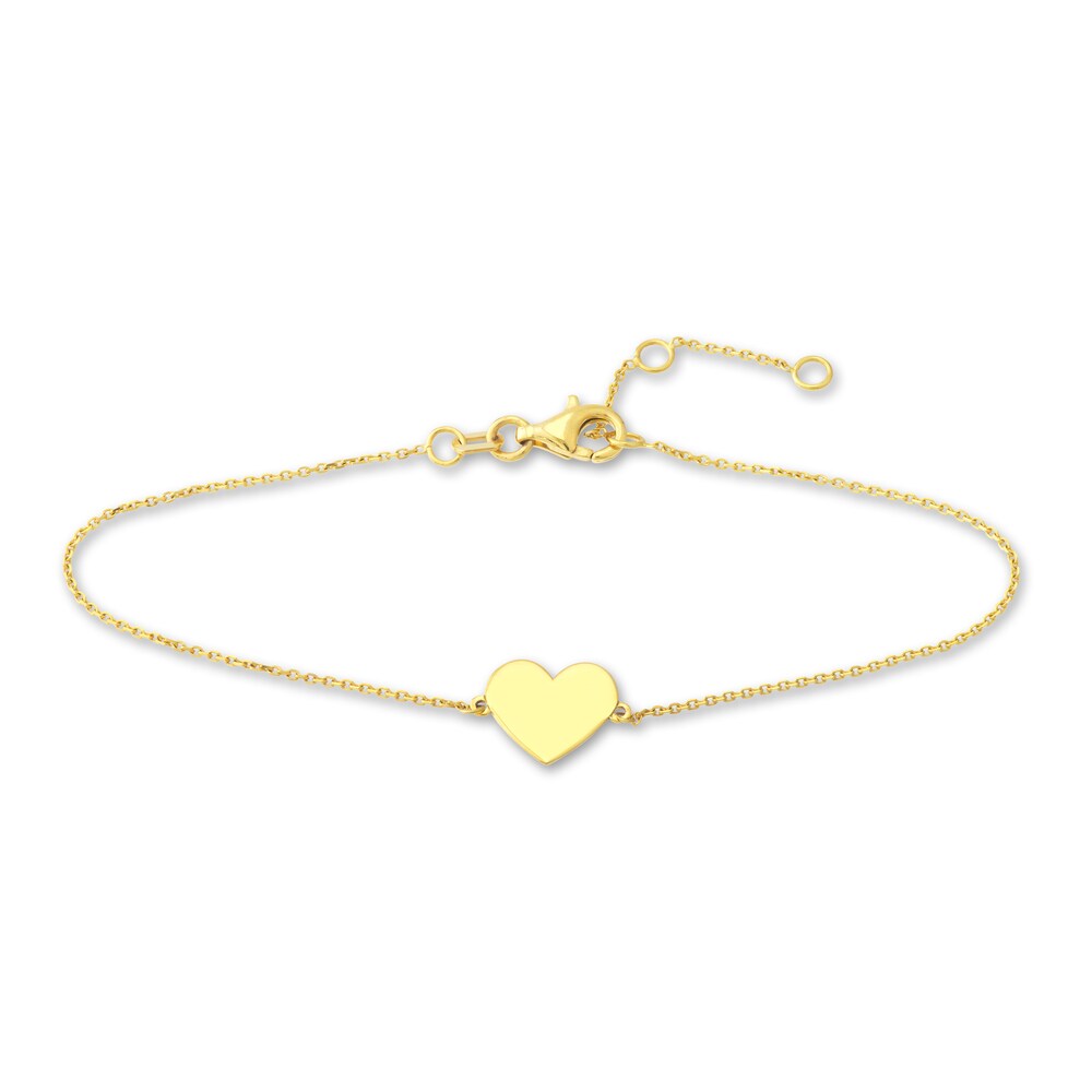 Mini Heart Bracelet 14K Yellow Gold 6.7" bKANogjh