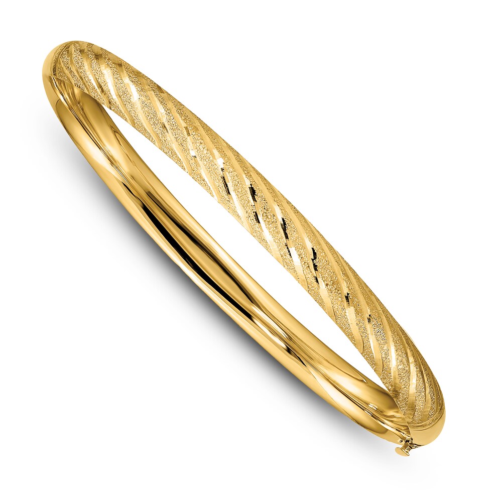 Twisted Hinged Bangle Bracelet 14K Yellow Gold 7.5" bLggUCfw