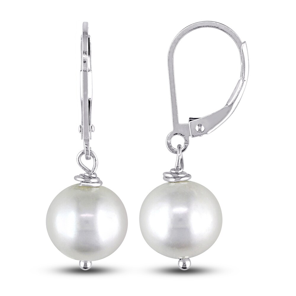 Cultured Freshwater Pearl Drop Earrings Sterling Silver bMhmREsF