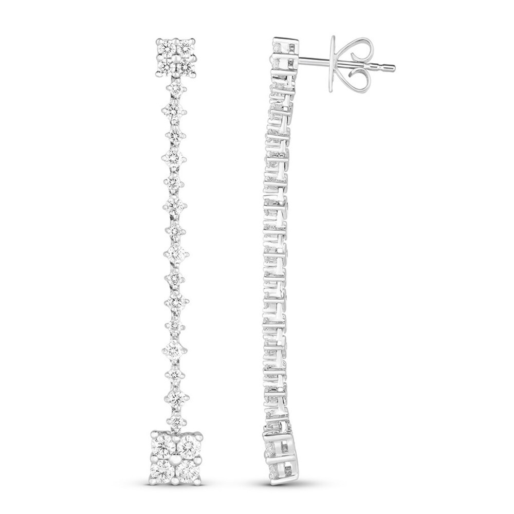 Diamond Drop Earrings 1 1/2 ct tw 14K White Gold bVkLvHe6