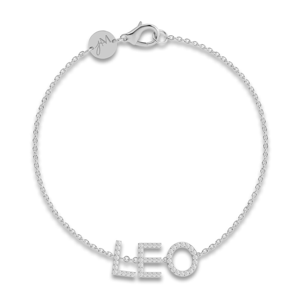 Juliette Maison Diamond Station Name Bracelet 3/8 ct tw Round 10K White Gold bZ6iTNIQ [bZ6iTNIQ]