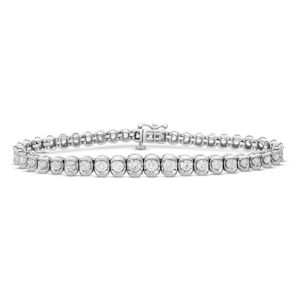 Diamond Bracelet 4 ct tw Round 14K White Gold bbtPxJn5