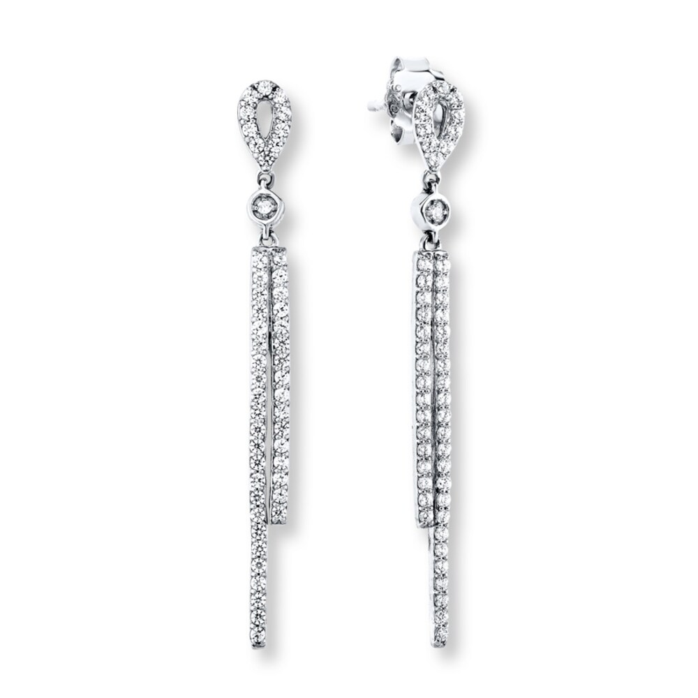 Diamond Drop Earrings 1/2 ct tw Round-cut10K White Gold bdSSKUtk