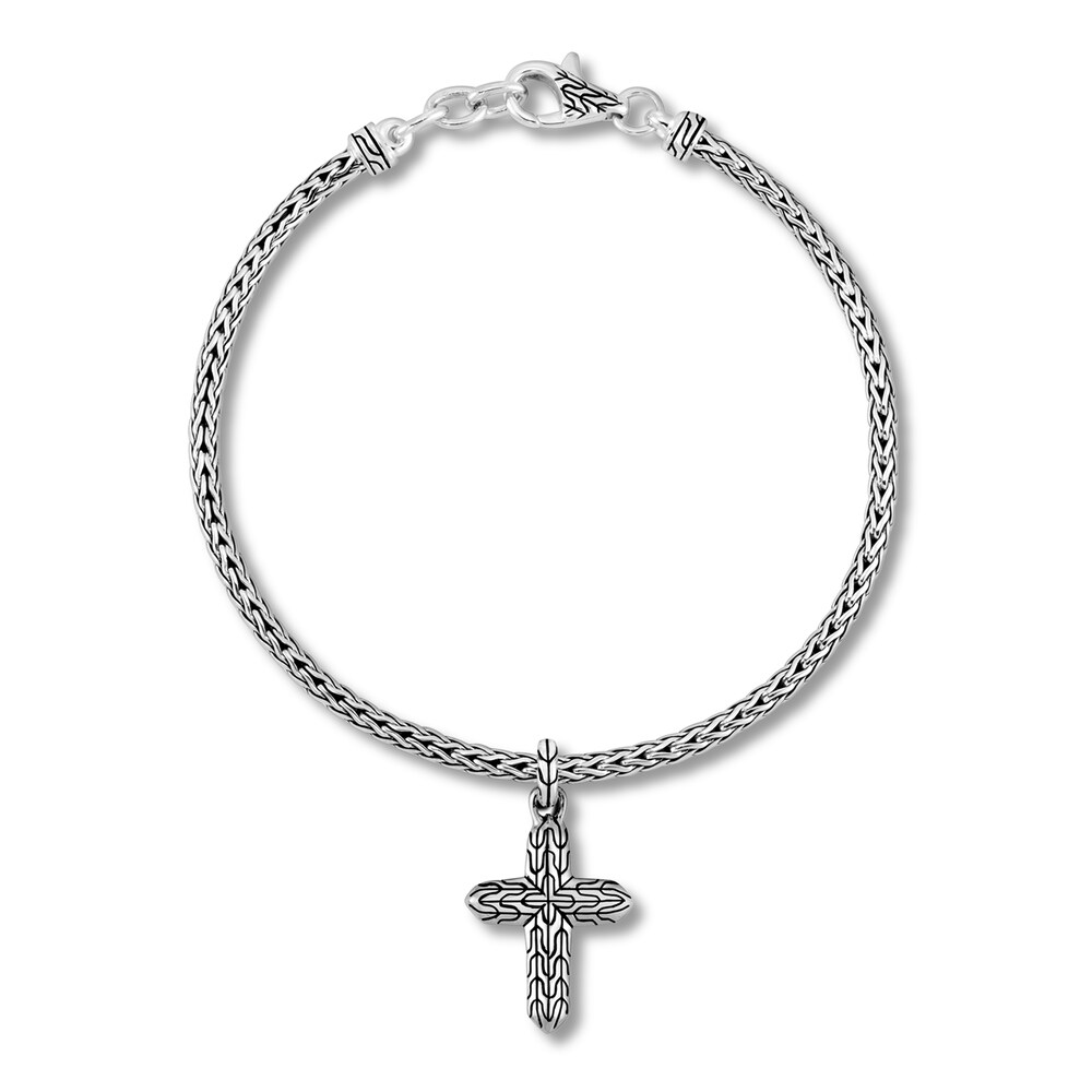 John Hardy Classic Chain Cross Bracelet in Silver, Medium bgr2PgoC