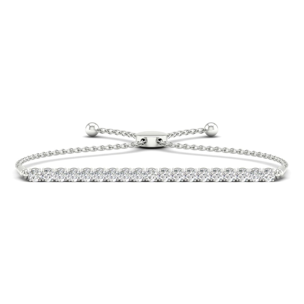 Lab-Created Diamond Bolo Bracelet 3 ct tw Round 14K White Gold bu0l5VOz