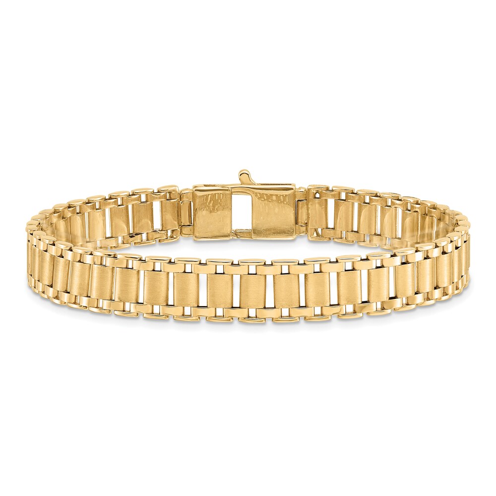 Brushed Link Bracelet 14K Yellow Gold byl9icsv