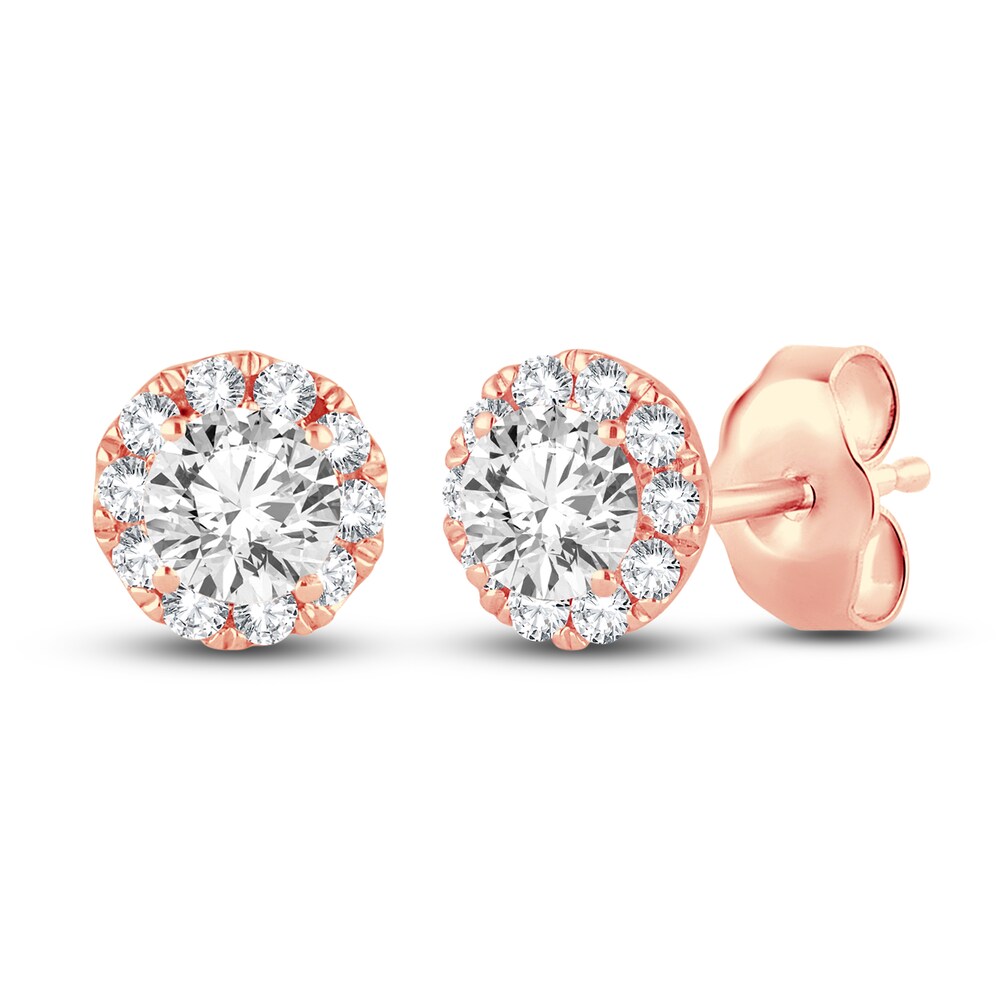 Diamond Stud Earrings 1/2 ct tw Round 14K Rose Gold c1Qz3ztF