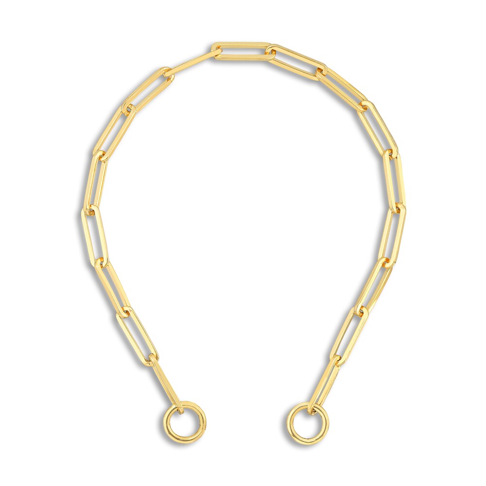 Paperclip Split Chain Bracelet 14K Yellow Gold 6.25\" cXToEaIF [cXToEaIF]