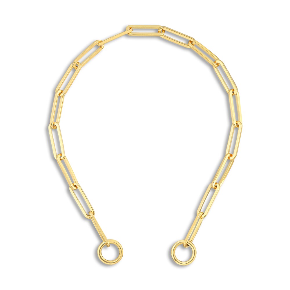 Paperclip Split Chain Bracelet 14K Yellow Gold 6.25\" cXToEaIF