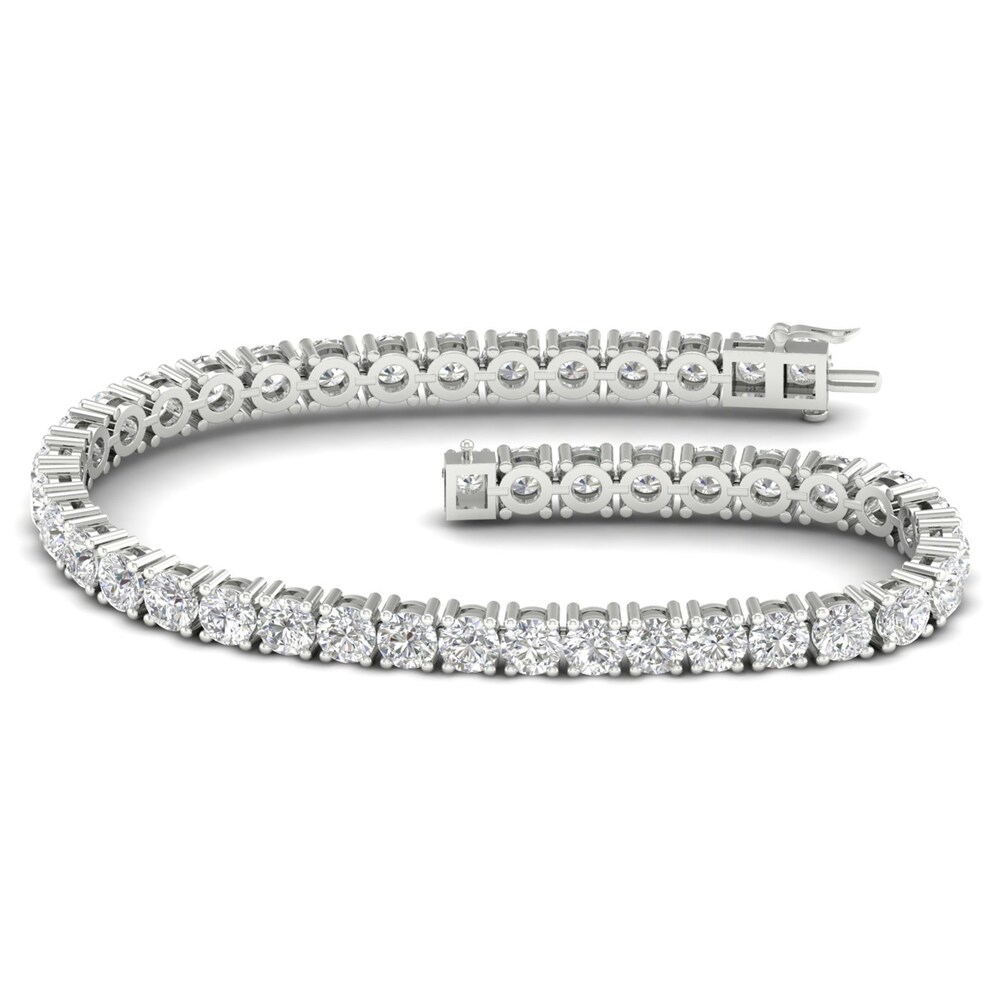 Lab-Created Diamond Tennis Bracelet 12 ct tw Round 14K White Gold 7.25" ce7NMAhq