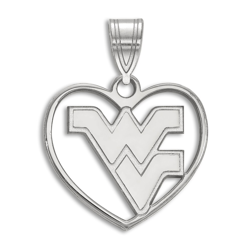 West Virginia University Heart Necklace Charm Sterling Silver cfRZCPMy