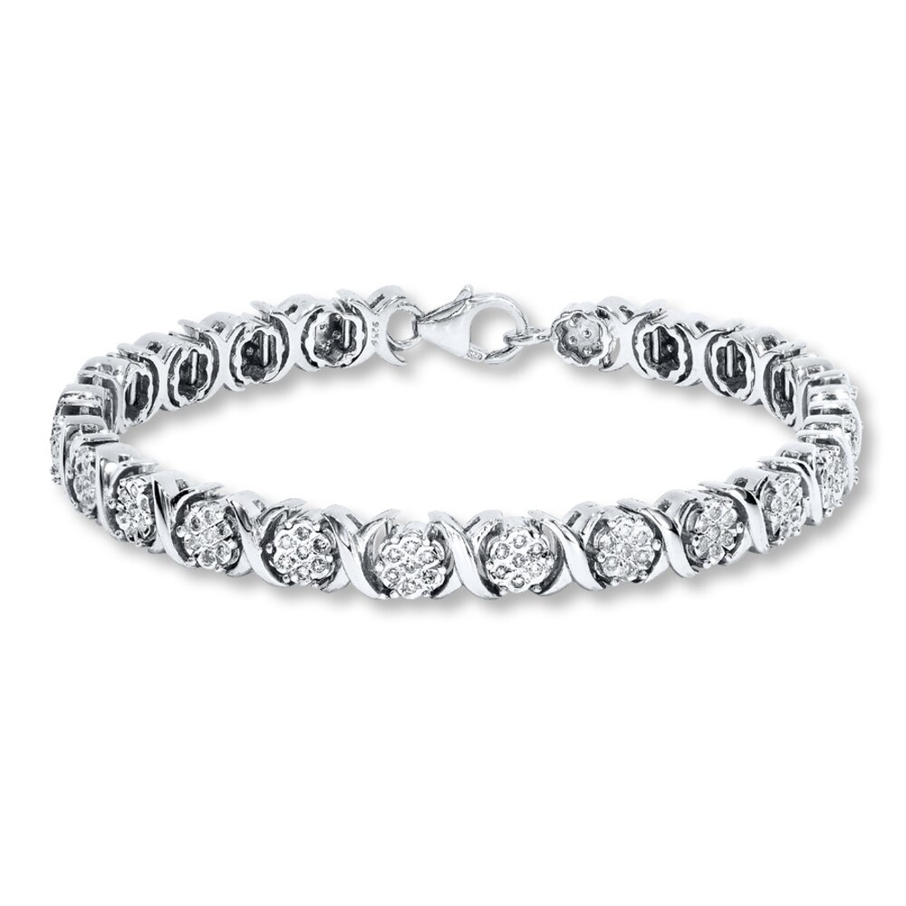 Diamond Bracelet 3/4 ct tw Round-cut Sterling Silver ckIsKfcT